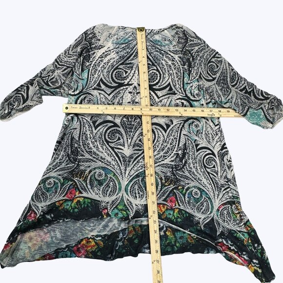 One World Women's Tunic Blouse Pullover Half Sleeve Size Large Beautiful - Picture 9 of 9